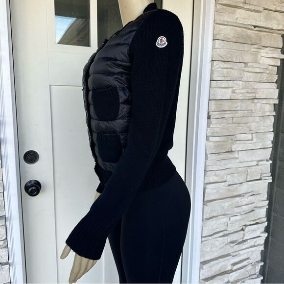 Moncler Maglione Tricot Alla Coreana Down Padded Wool Cardigan Sz Medium Jacket - Picture 10 of 15